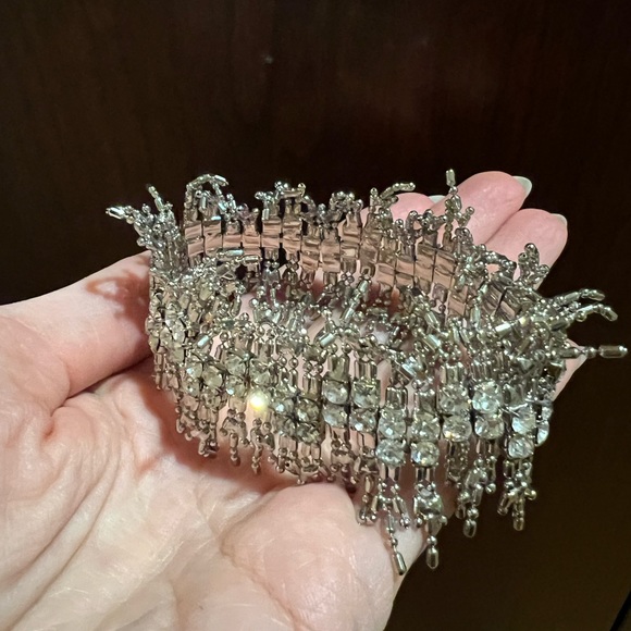 New glitter glam Diamond fringe cuff bracelet - Picture 3 of 3